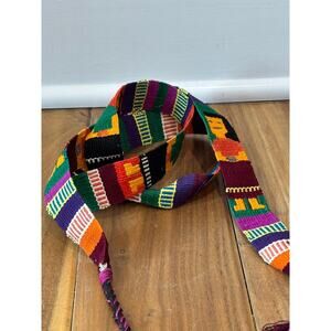 VINTAGE MEXICAN BELT Hand Woven Rainbow Bohemian Boho Fringe